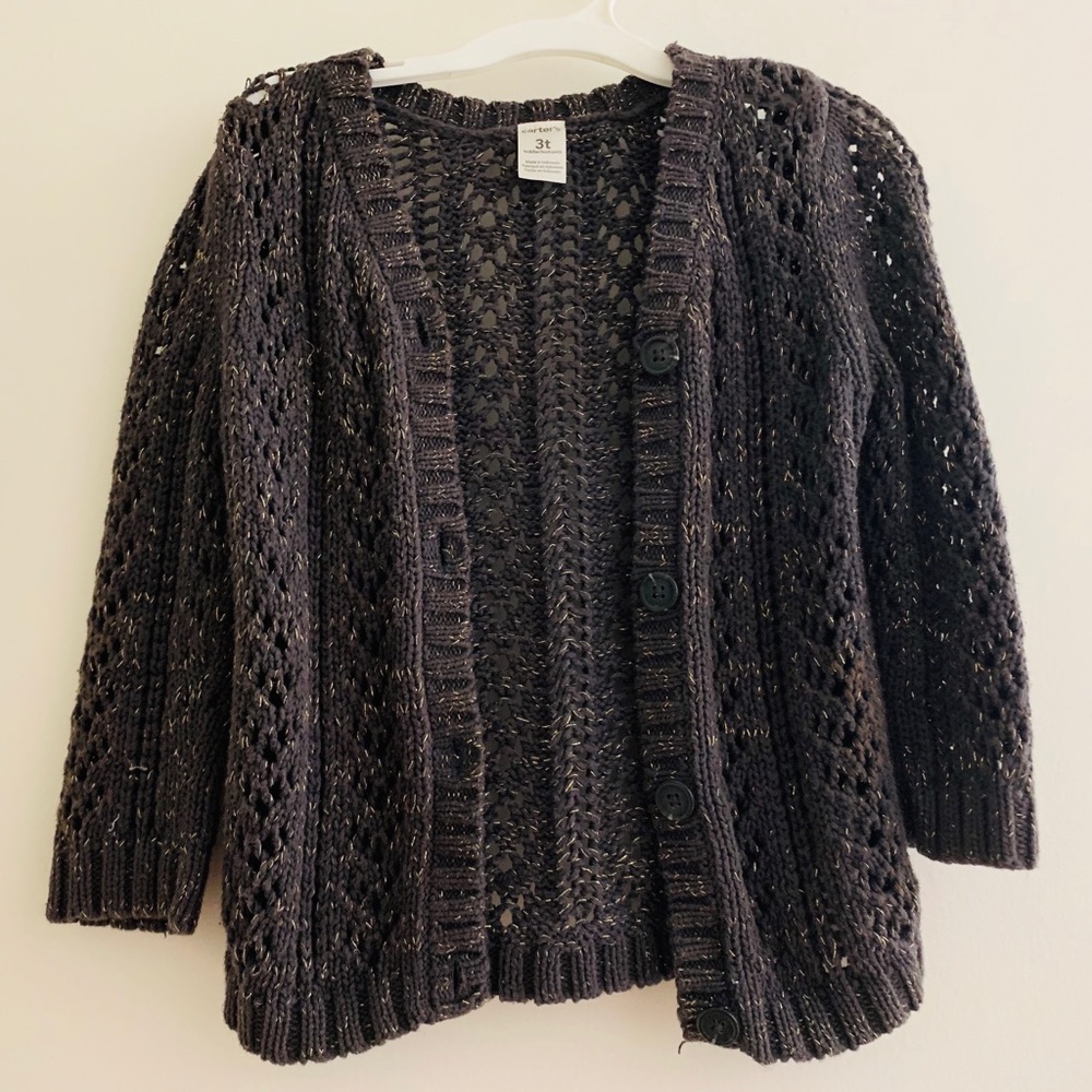 Toddlers carter’s sweater (grey and gold)
